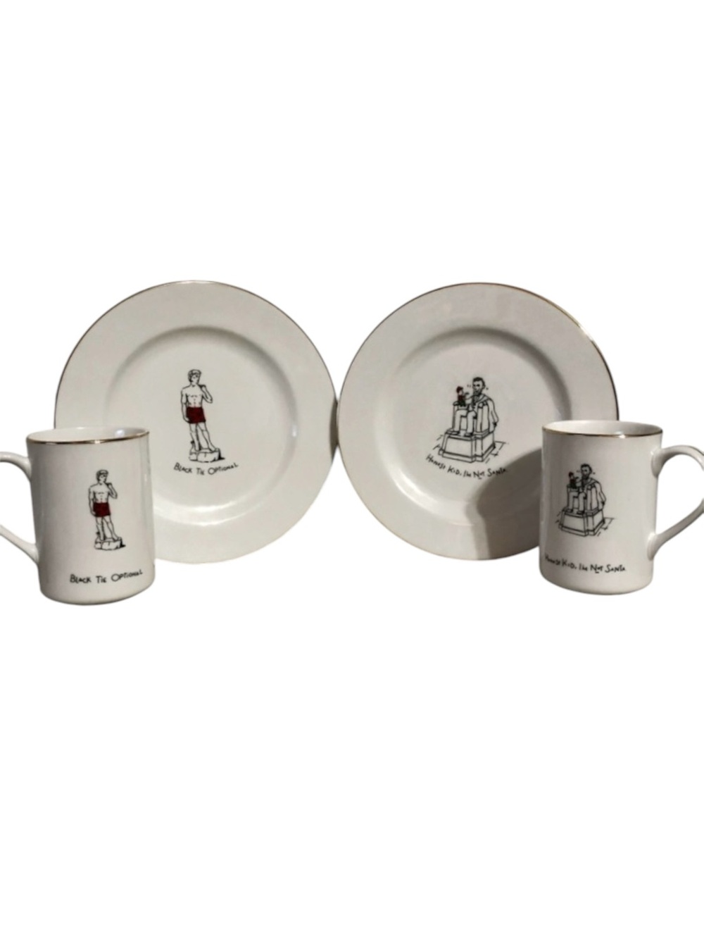 Vintage Dayton Hudson 1999 Merry Masterpieces 24K Gold Trim Porcelain China 4 PC